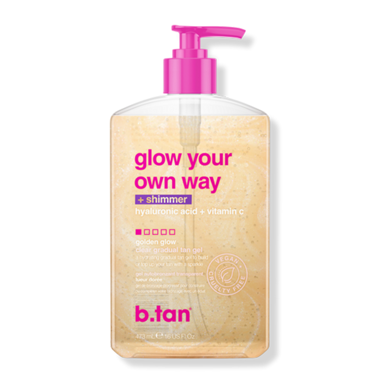 B.TAN, Прозрачный гель-автозагар с мерцающим эффектом glow your own way shimmer, 473мл