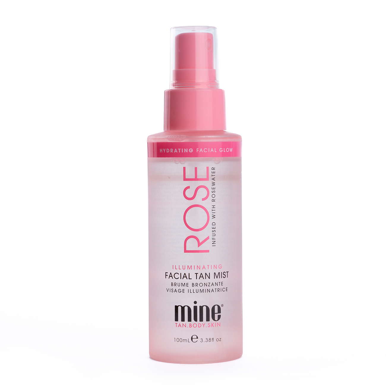 MINE TAN, Спрей-мист автозагар с успокаивающей розовой водой Rose Water Illuminating Facial Tan Mist, 100 мл